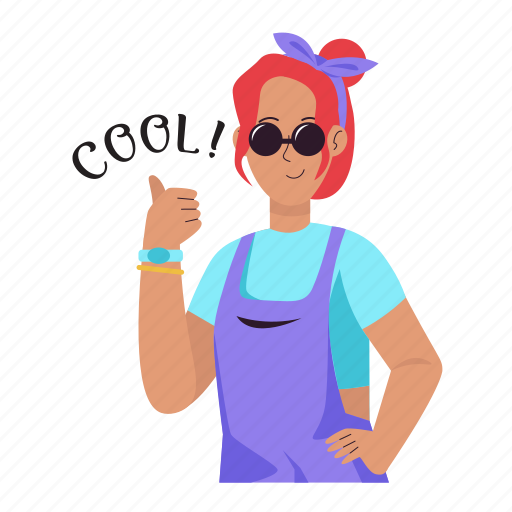 Hipster style, girl, female, cool, overall, pants, fashion style sticker - Download on Iconfinder