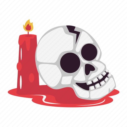 Skull, candle, blood, death, dead, halloween, costume party sticker - Download on Iconfinder