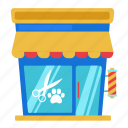 pet salon, grooming, pet store, building, groom, pet, dog, pet shop, cute sticker