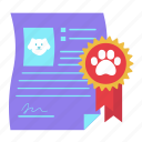 license, certificate, contest, achievement, document, pet, dog, pet shop, cute sticker