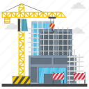 building maintenance, building repair, commercial construction, construction site, scaffolding