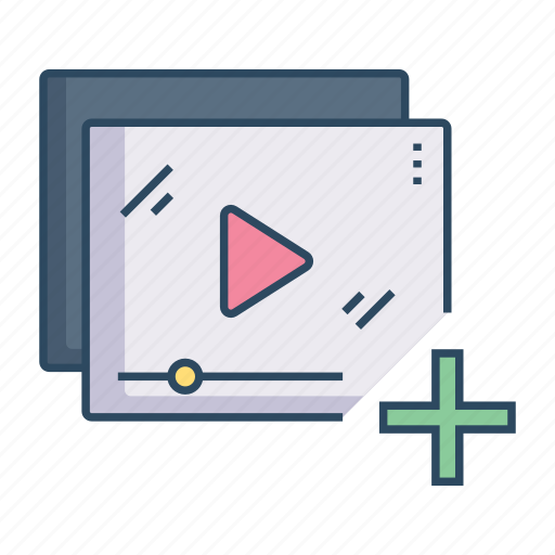 Add, video, add video, playlist, video list, subscribe icon - Download on Iconfinder
