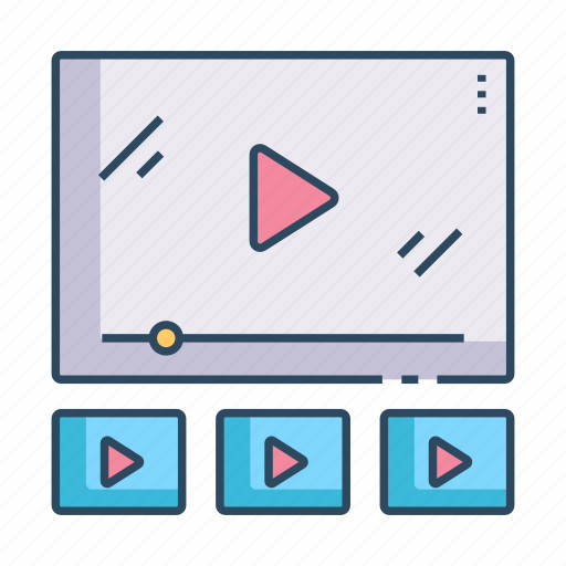 Video, list, video list, watchlist, online video streaming icon - Download on Iconfinder