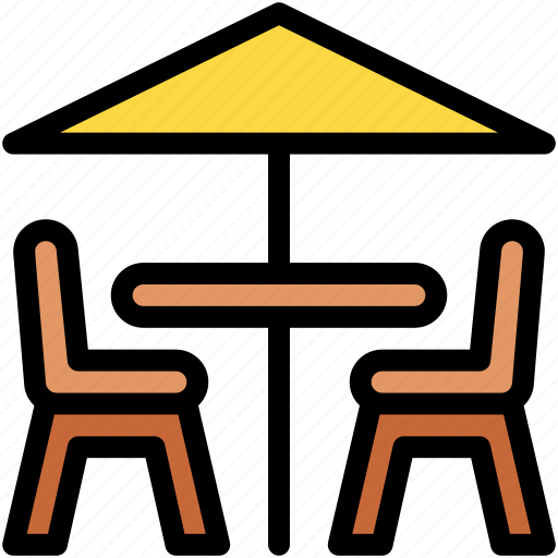 Outdoor, cafe, patio, table, coffee, shop, sun icon - Download on Iconfinder