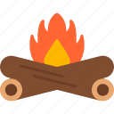 bonfire, campfire, camping, fire, flame, hot, icon, outdoor, activities