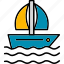boat, beach, sail, sailing, sports, water, yacht, icon, outdoor, activities 