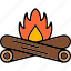 bonfire, campfire, camping, fire, flame, hot, icon, outdoor, activities 