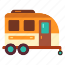 camping, camping trailer, caravan, family, journey, travel, trip