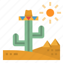cactus, desert, landscape, nature, sun