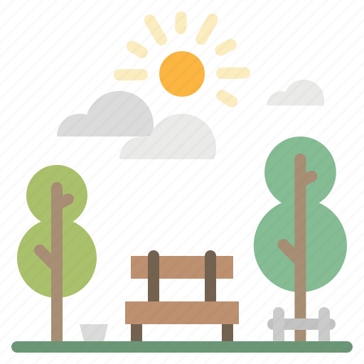 Bench, cityscape, landscape, park, tree icon - Download on Iconfinder