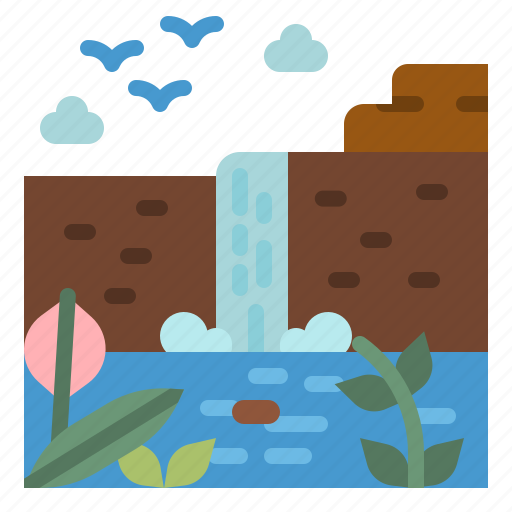 Landscape, nature, river, water, waterfall icon - Download on Iconfinder