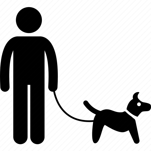 Animal, dog, leash, man, owner, pet, walking icon - Download on Iconfinder