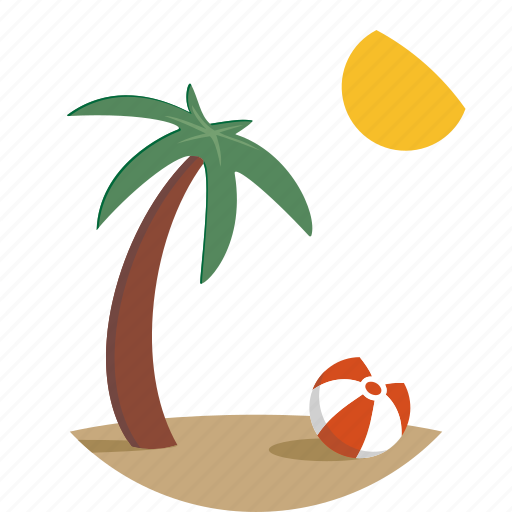 Badge, beach, beach ball, outdoor, palm tree, scenery, summer icon - Download on Iconfinder