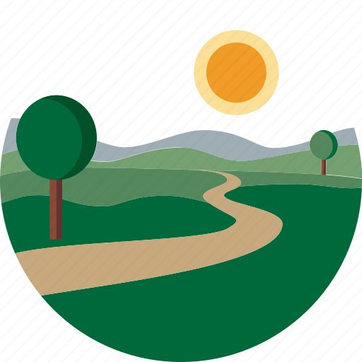Badge, country, country road, outdoor, road, scenery, travel icon - Download on Iconfinder