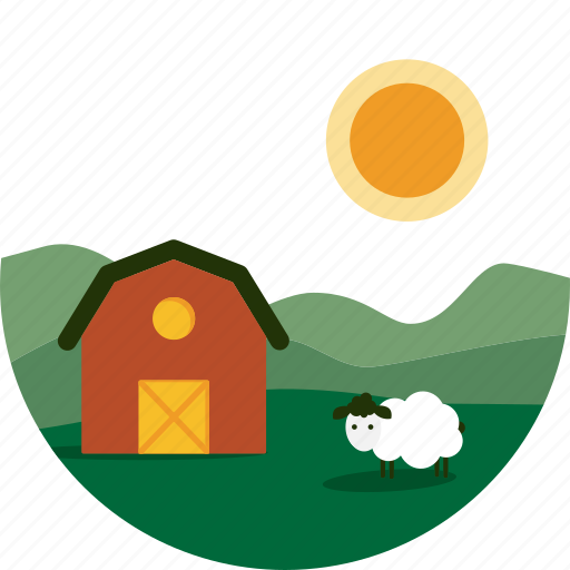 Agriculture, badge, country side, farm, outdoor, scenery, sheep icon - Download on Iconfinder