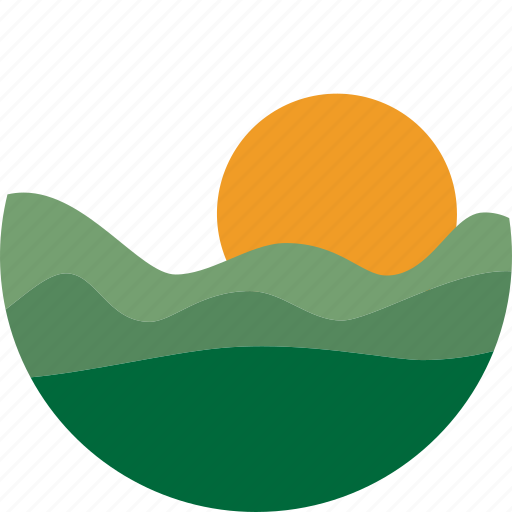 Badge, dawn, landscape, mountain, outdoor, scenery, sunset icon - Download on Iconfinder