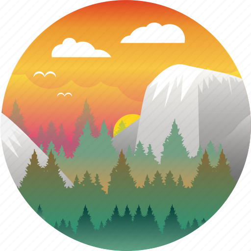 Adventure, explore, forest, landscape, outdoors, sunset, yosemite icon - Download on Iconfinder