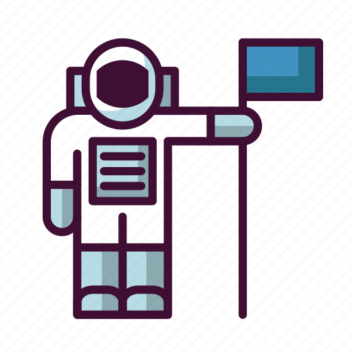 Astronaut, flag, galaxy, outer space, space, universe icon - Download on Iconfinder