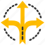 arrow, direction, navigation, solution, ways 