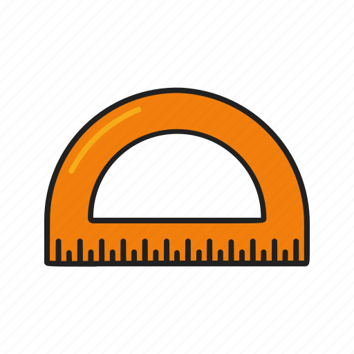 Protractor, geometry, ruler, study, school, design, tool icon - Download on Iconfinder