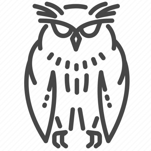Bird, birds of prey, great horned owl, long eared owl, night, owl icon - Download on Iconfinder