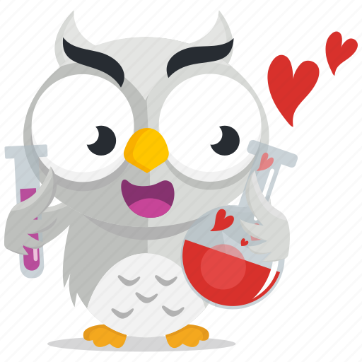 Chemistry, emoji, emoticon, love, owl, smiley, sticker icon - Download on Iconfinder