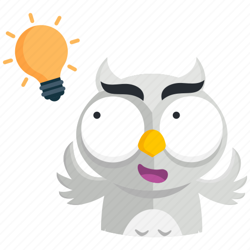 Emoji, emoticon, idea, owl, smiley, sticker, thought icon - Download on Iconfinder