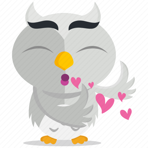 Emoji, emoticon, kiss, owl, smiley, sticker icon - Download on Iconfinder