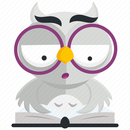 Emoji, emoticon, learn, owl, read, smiley, sticker icon - Download on Iconfinder