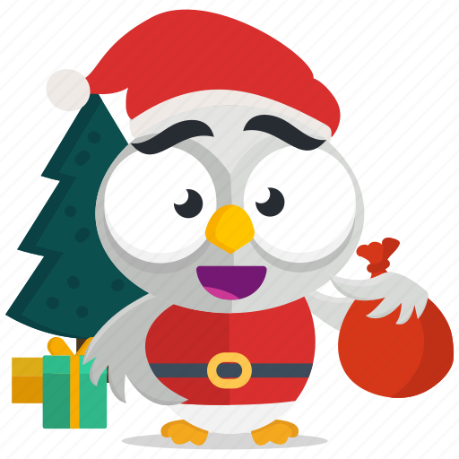 Emoji, emoticon, owl, santa, smiley, sticker icon - Download on Iconfinder