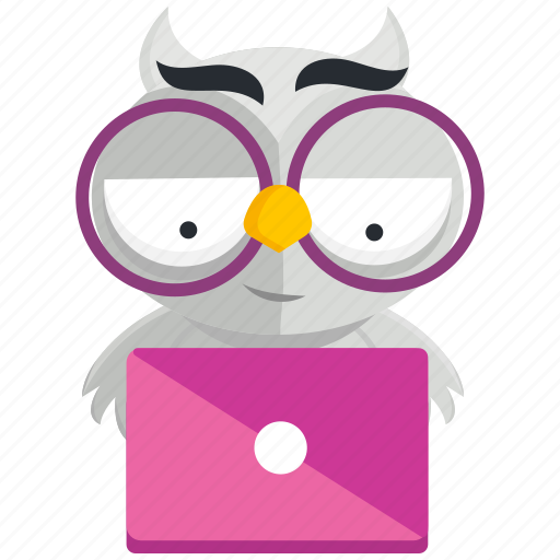 Computer, emoji, emoticon, owl, smiley, sticker, work icon - Download on Iconfinder