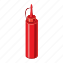 bottle, cartoon, container, food, ketchup, plastic, sauce