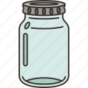 jar, glass, glassware, lid, transparent
