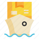 boat, delivery, box, sea, shipping, transport, ocean, packaging icon