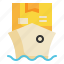 boat, delivery, box, sea, shipping, transport, ocean, packaging icon 