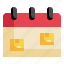 calendar, delivery, packaging, box, shipping, transport, packaging icon 