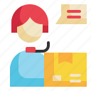 customer, service, box, goods, delivery, support, packaging icon