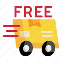 delivery, fast, free, box, shipping, transport, packaging icon