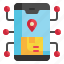 track, delivery, box, gps, online, shipping, location, transport, packaging icon 