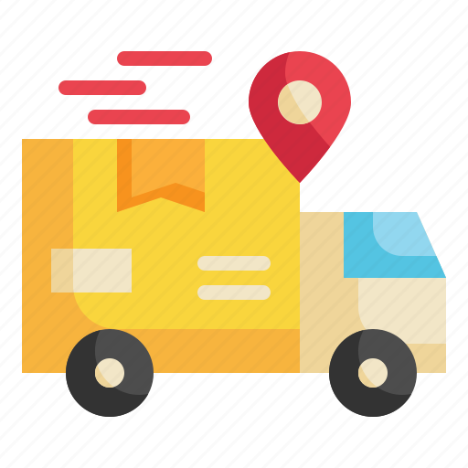 Truck, delivery, goods, gps, shipping, location, transport icon - Download on Iconfinder