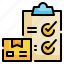 check, list, box, delivery, goods, shipping, transport, packaging icon 