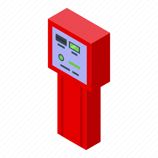 Paid, parking, automatic, kiosk, isometric icon - Download on Iconfinder