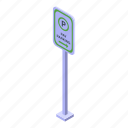 paid, parking, road, isometric