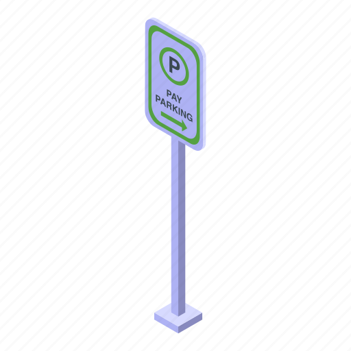 Paid, parking, road, isometric icon - Download on Iconfinder