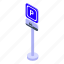 paid, parking, mode, isometric 