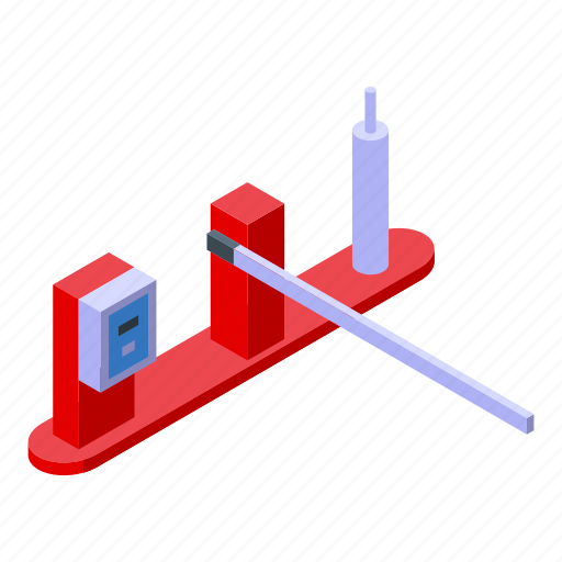 Paid, parking, barrier, isometric icon - Download on Iconfinder