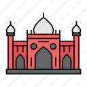 badshahi mosque, lahore landmark, famous mosque, mughal architecture, historical mosque, historic place