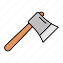axe, chopping wood, cutting wood, hatchet, shaping wood