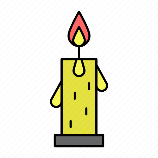 Candle, candle light, burning candle, paraffin, candlestick, light, candle flame icon - Download on Iconfinder