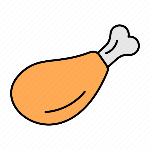 Leg piece, thigh meat, food, chicken piece, chicken drumstick, cooked meal icon - Download on Iconfinder
